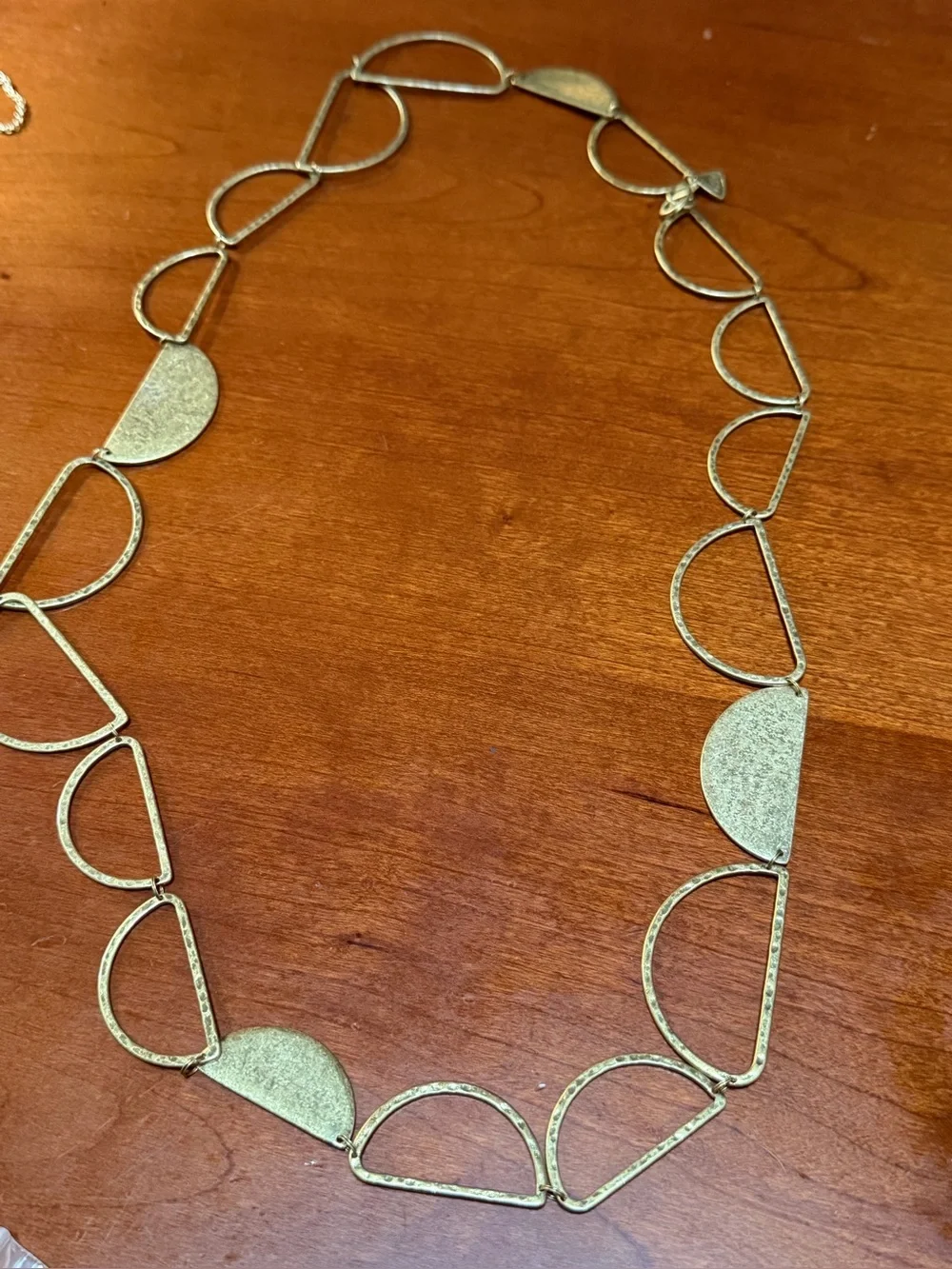 SILPADAGold Geometric Half-Moon Link Necklace